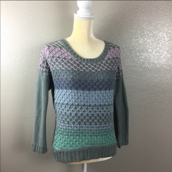 American Eagle Women’s Pastel Stripe Spring Cable Knit Lightweight XS Sweater - Picture 7 of 9